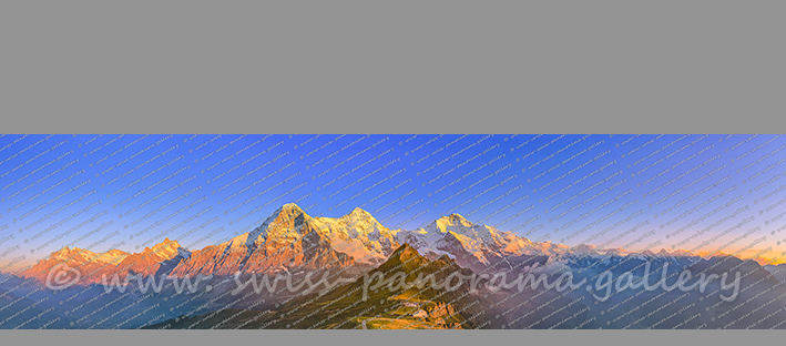Männlichen Eiger Mönch Jungfrau Sonnenuntergang Schweizer Panorama Alpenpanorama