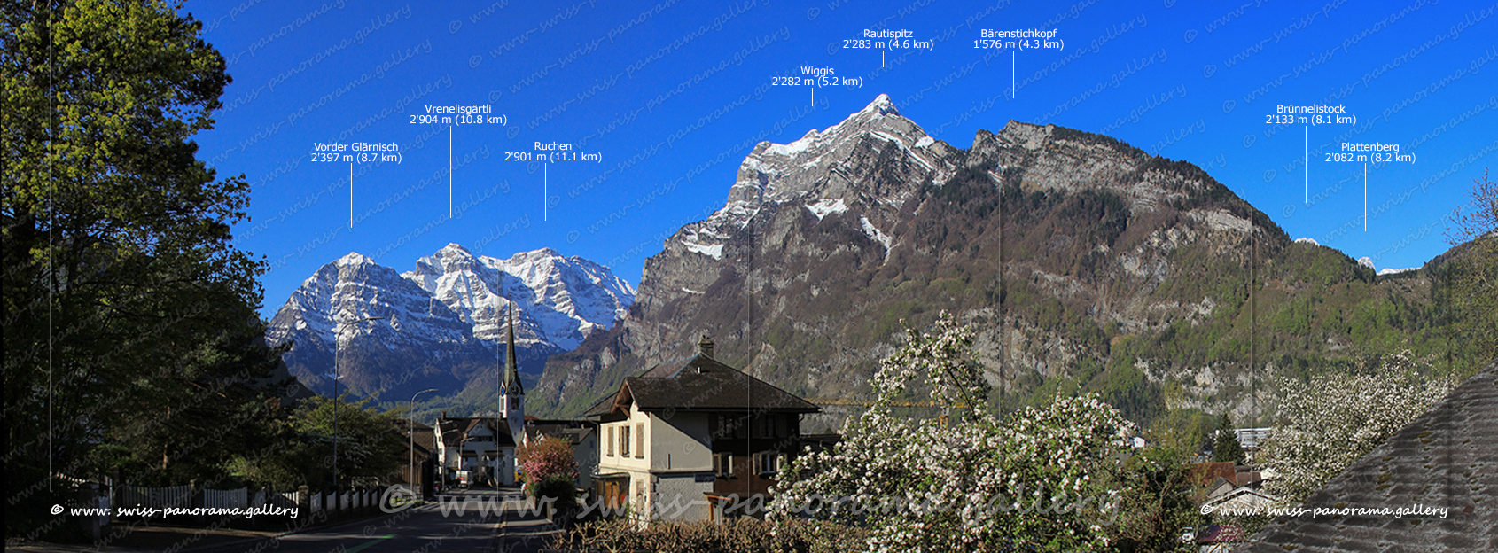 Schweizer Alpenpanorama Mollis Kanton Glarus Glärnisch Swiss-panorama.gallery