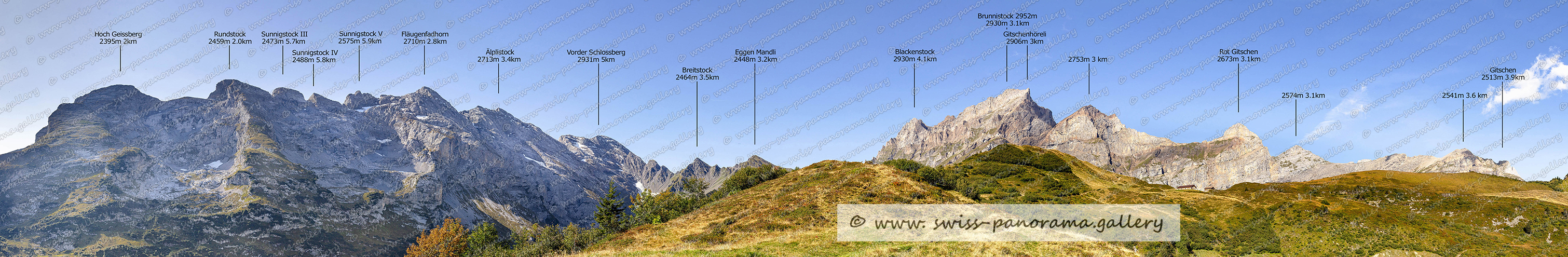 Alpenpanorama von der Alp Grat oberhalb Brüsti, Urner Alpen, swiss-panorama.gallery