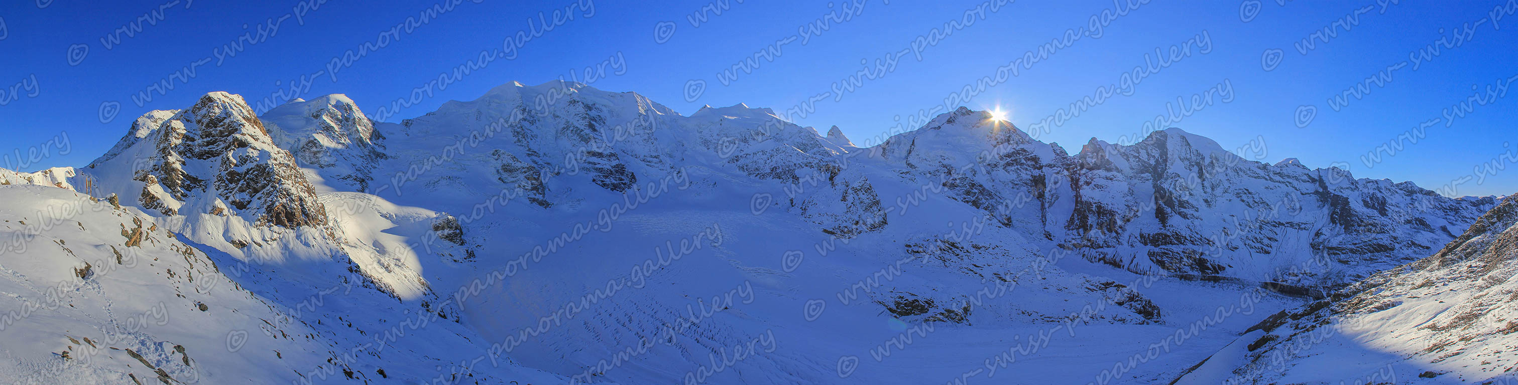 Diavolezza panorama Diavolezza Panorama, Schweizer Alpenpanorama, swiss-panorama.gallery, Piz Boval 3'353 m (5 km), Piz Tschierva 3'546 m (6 km), Piz Prievius, Piz Morteratsch, Piz Bernina 4'048 m (5 km), Crast'Agüzza 3'872 m (5 km), Bellavista IV 3'922 m (5 km), Fuorcla Pers Palü 3400 m, Piz Trovat 3'146 m (1 km), 100, Piz Spinas, Piz Palü Orientale, Piz Palü