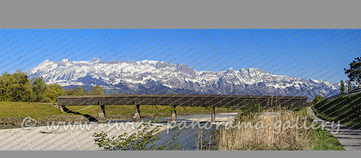 Rheintal Alte Rheinbrücke Alpstein Alpenpanorama