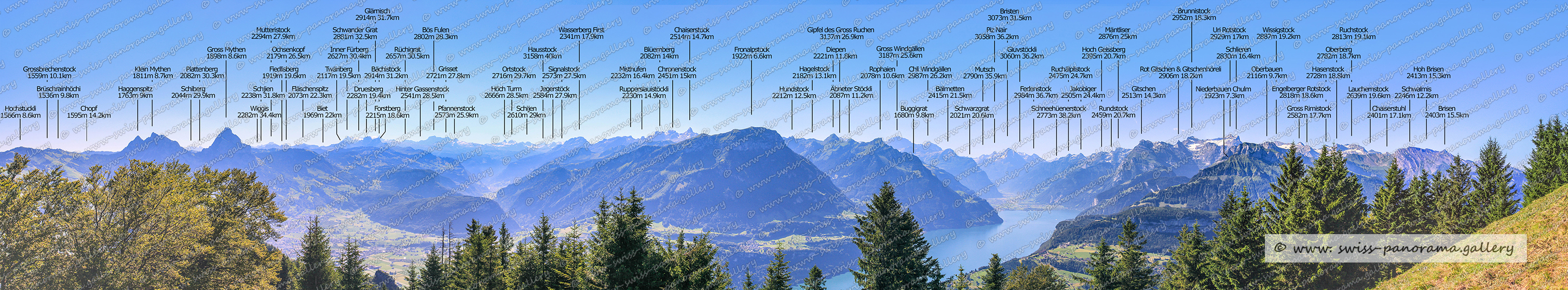 Schweizer Alpenpanorama Urmiberg Blick über den Vierwaldstättersee Switzerland panorama European Alps