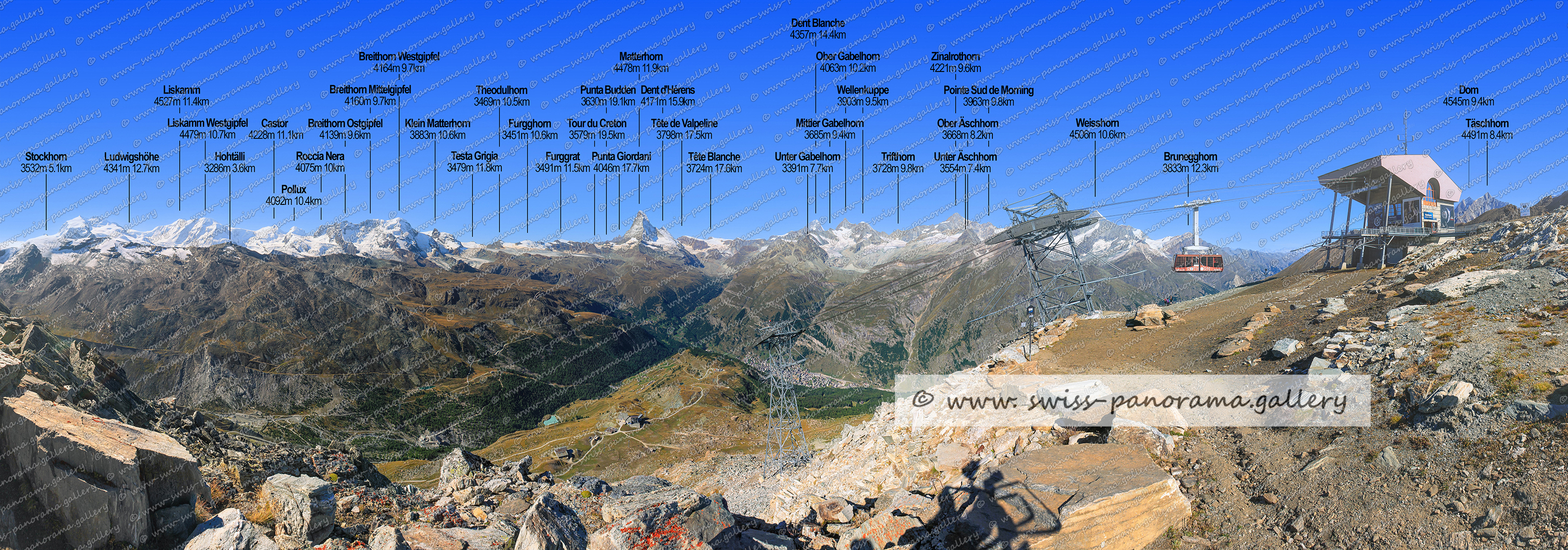 swiss panorama Zermatt Rothorn